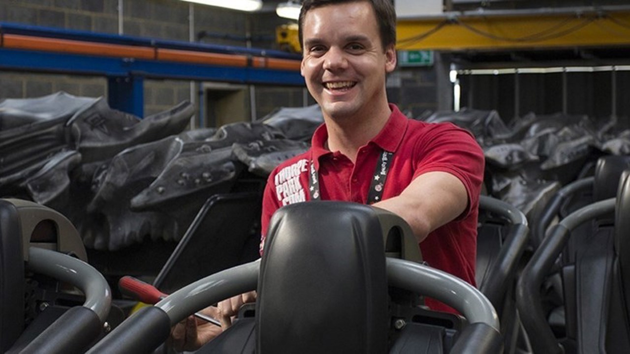 Ainsley James working with rollercoaster seating